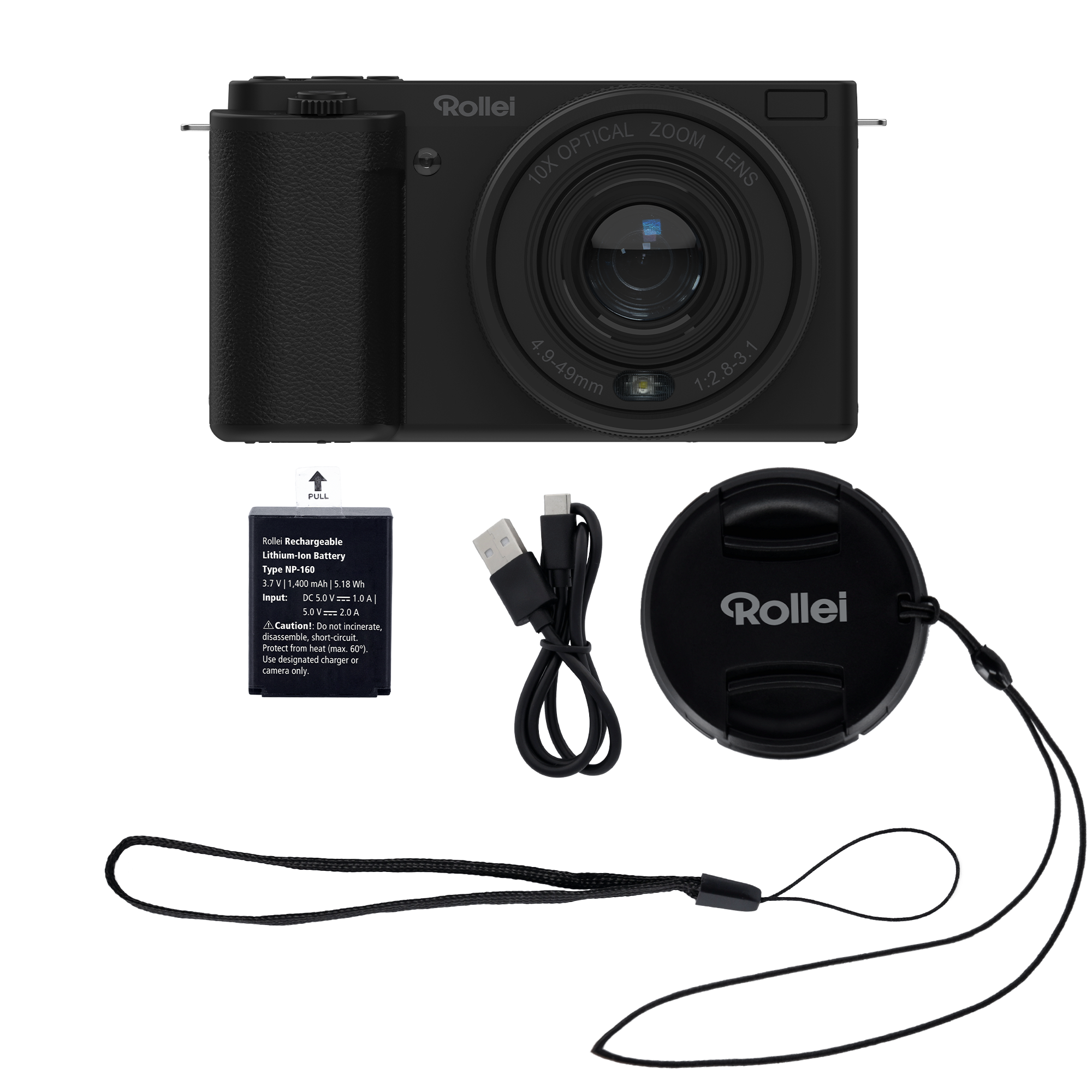 B-Ware Compactline 10x Flip Screen | 64 MP Digital Camera with 4K