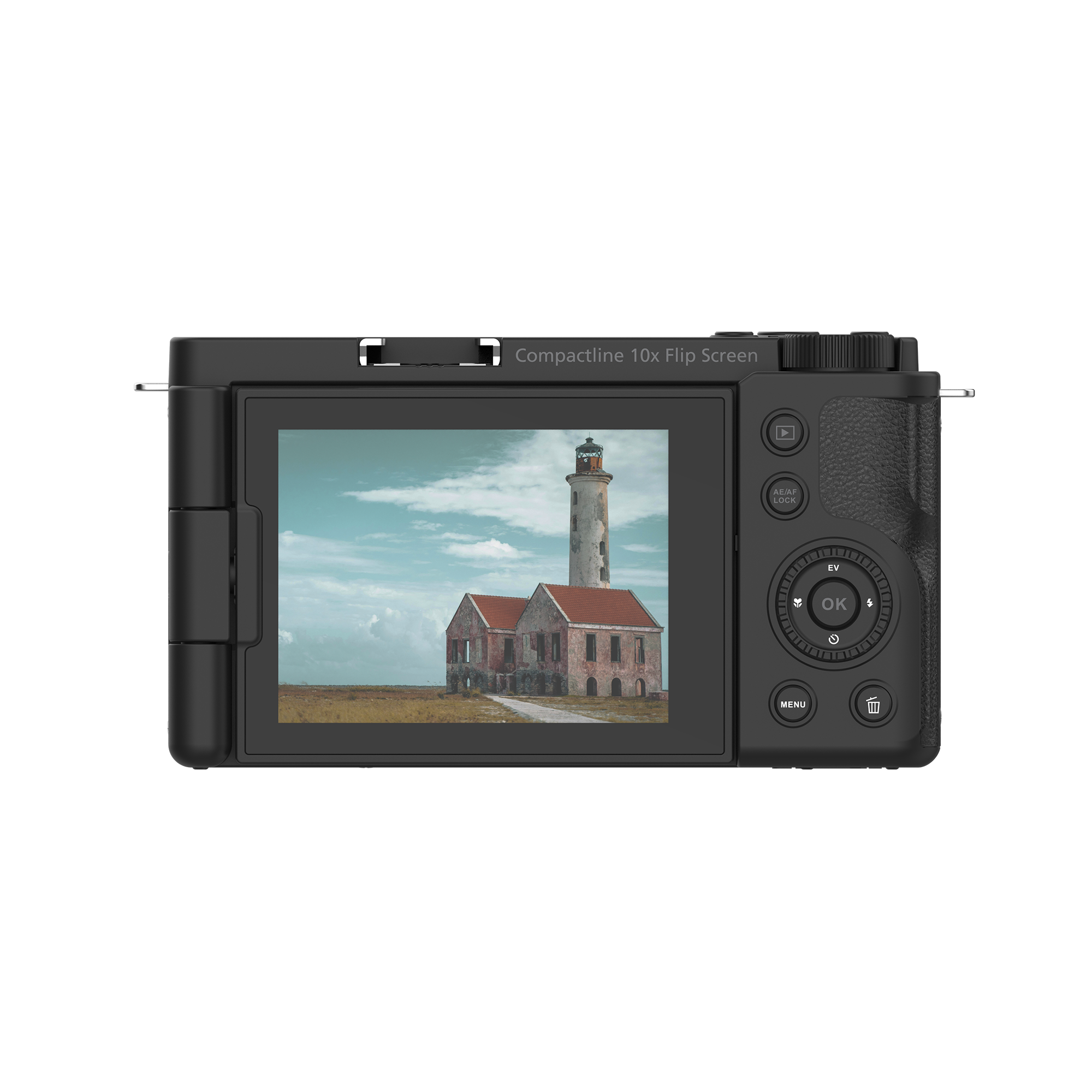 B-Ware Compactline 10x Flip Screen | 64 MP Digital Camera with 4K