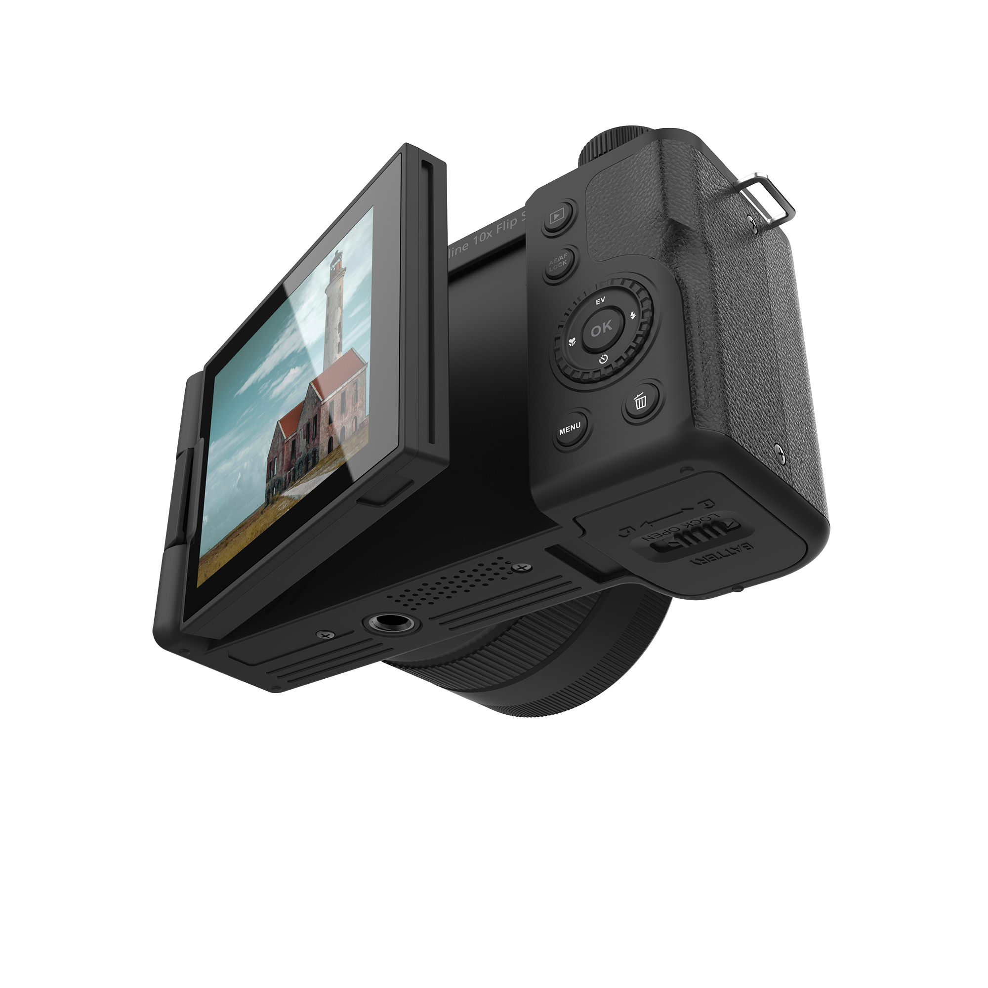 B-Ware Compactline 10x Flip Screen | 64 MP Digital Camera with 4K