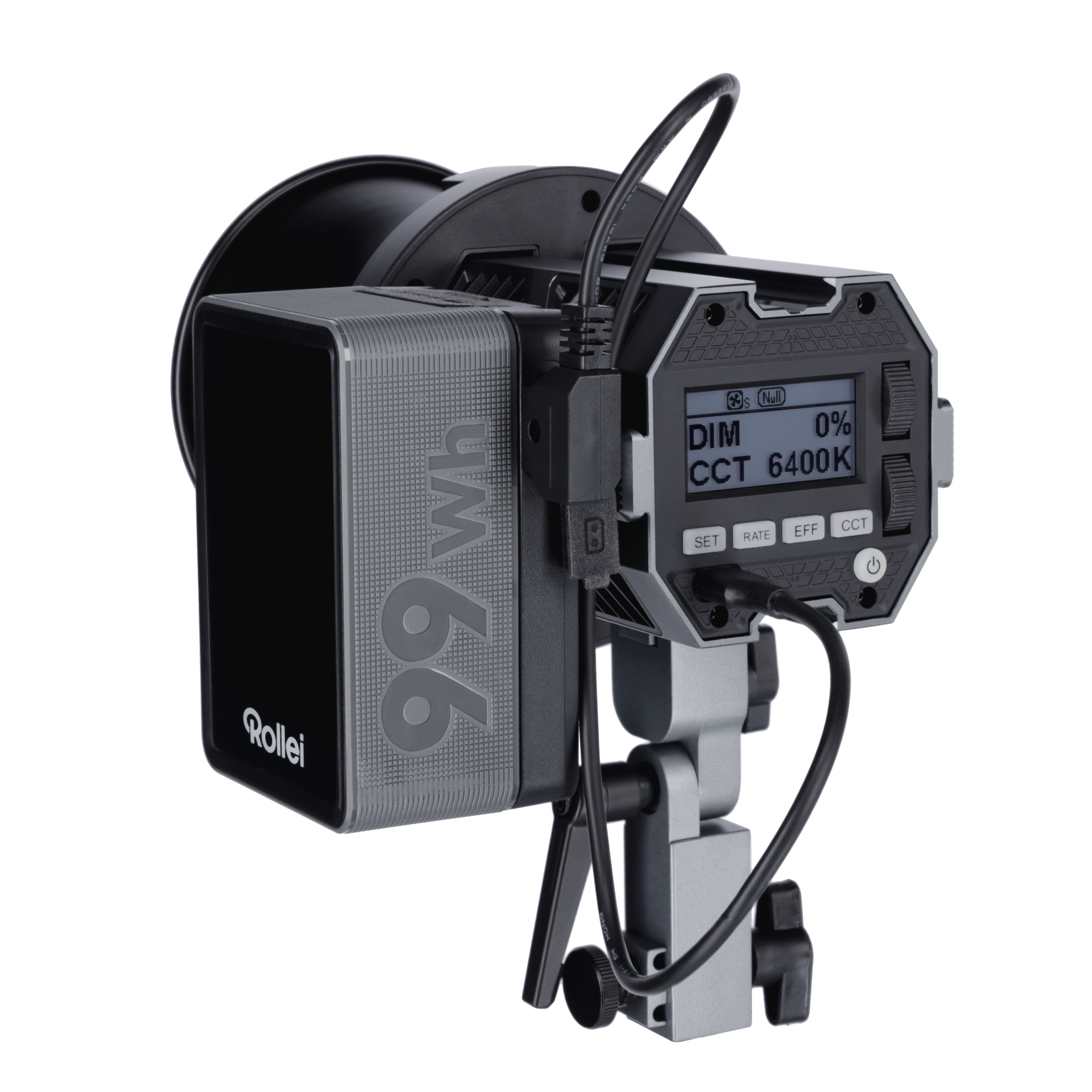 V-Mount Akku 99Wh V2 Pro – Produkt im Einsatz angesteckt