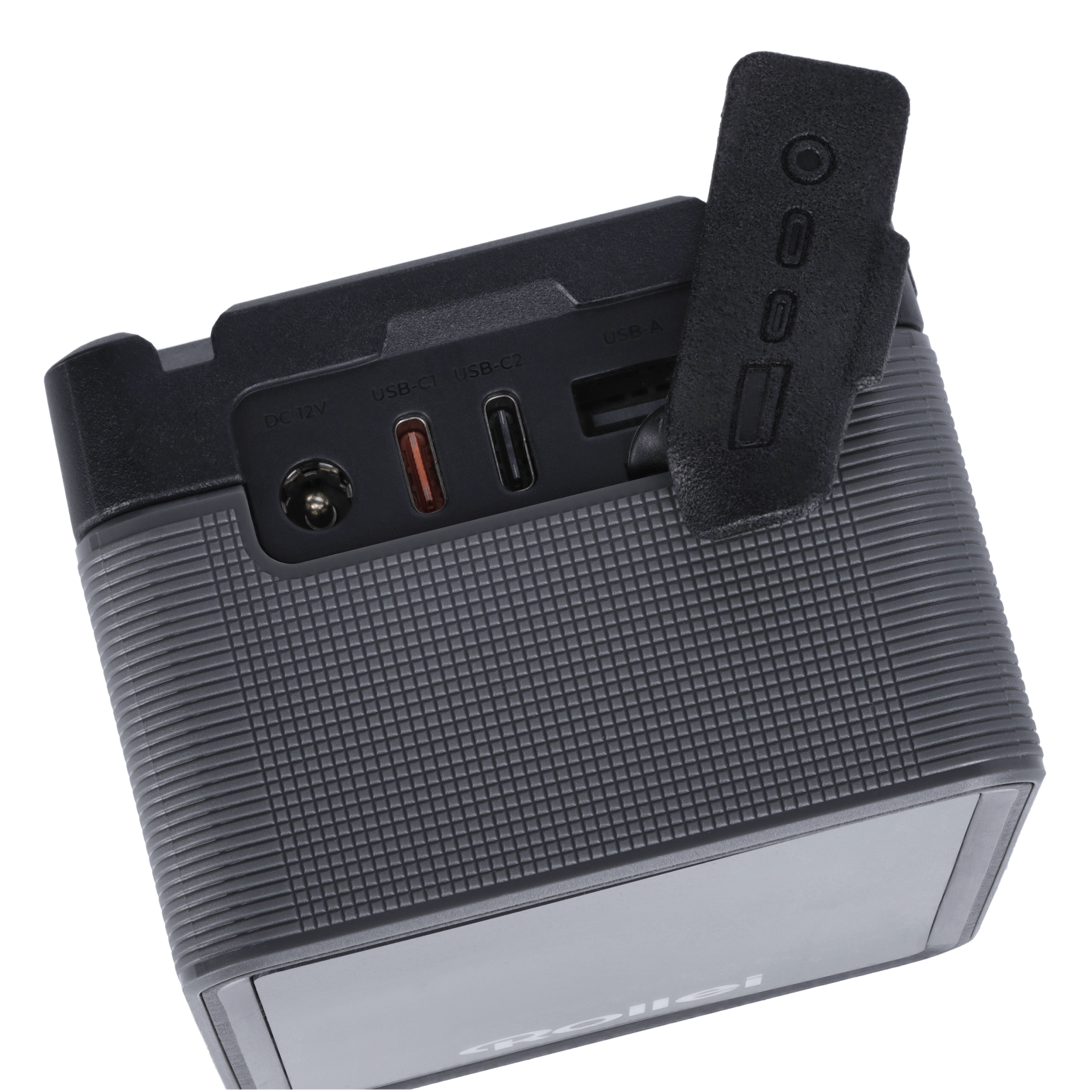 V-Mount Akku 99Wh V2 Pro – Detailansicht Anschlüsse