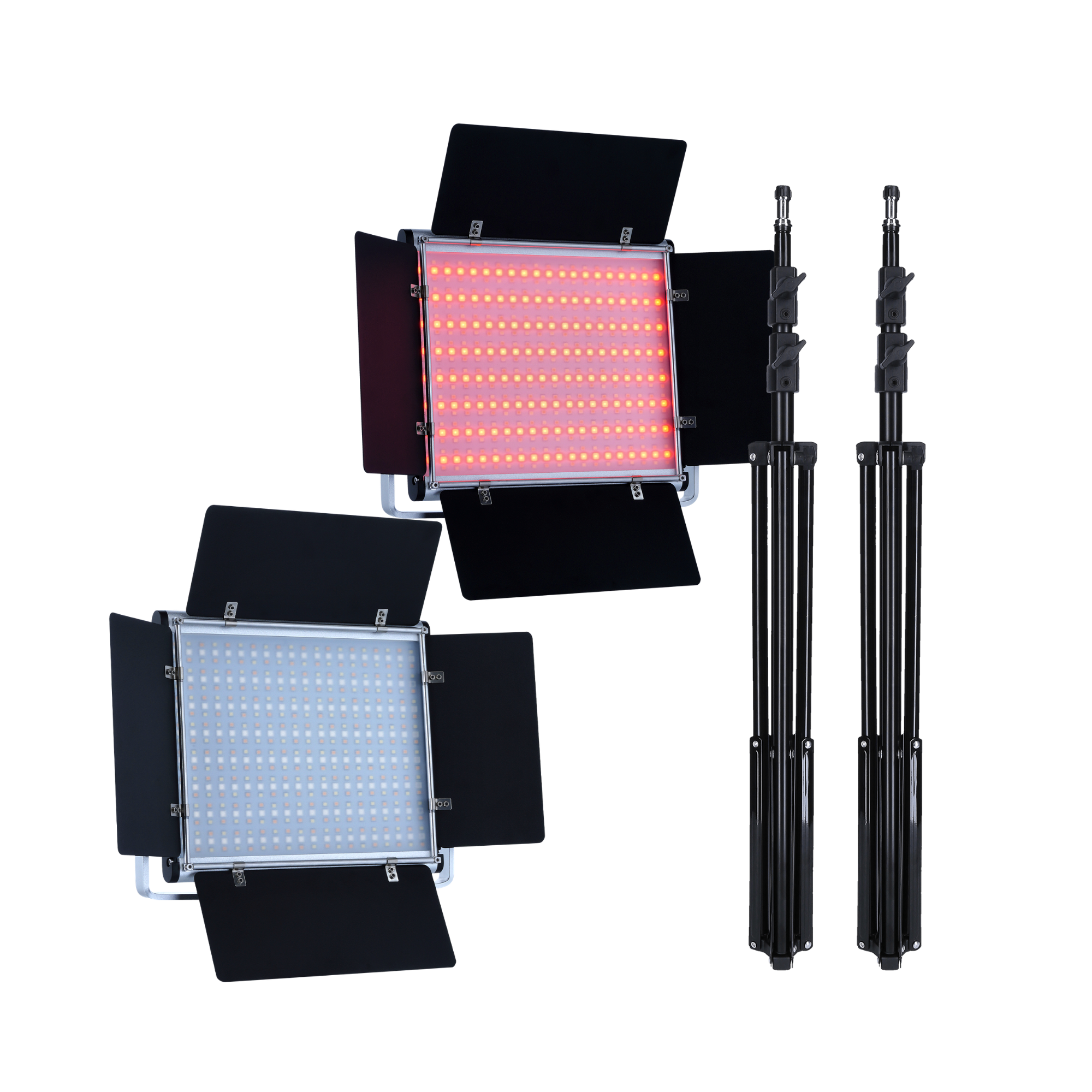 Bundle 2x LUMIS LED-Panel 600 RGB inkl. Lampenstative