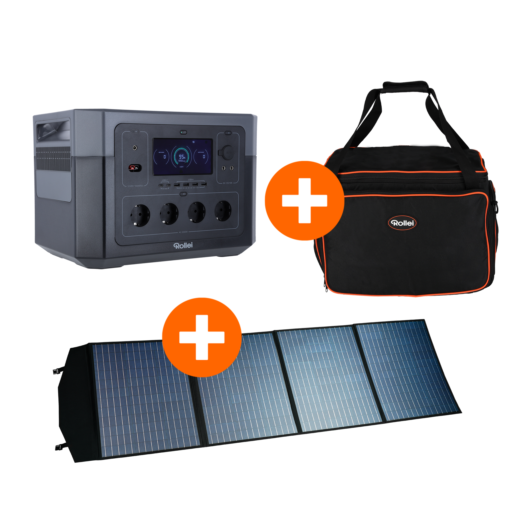 Bundle Power Station 2000 + Solar Panel 200 + transport bag for Power Station 2000