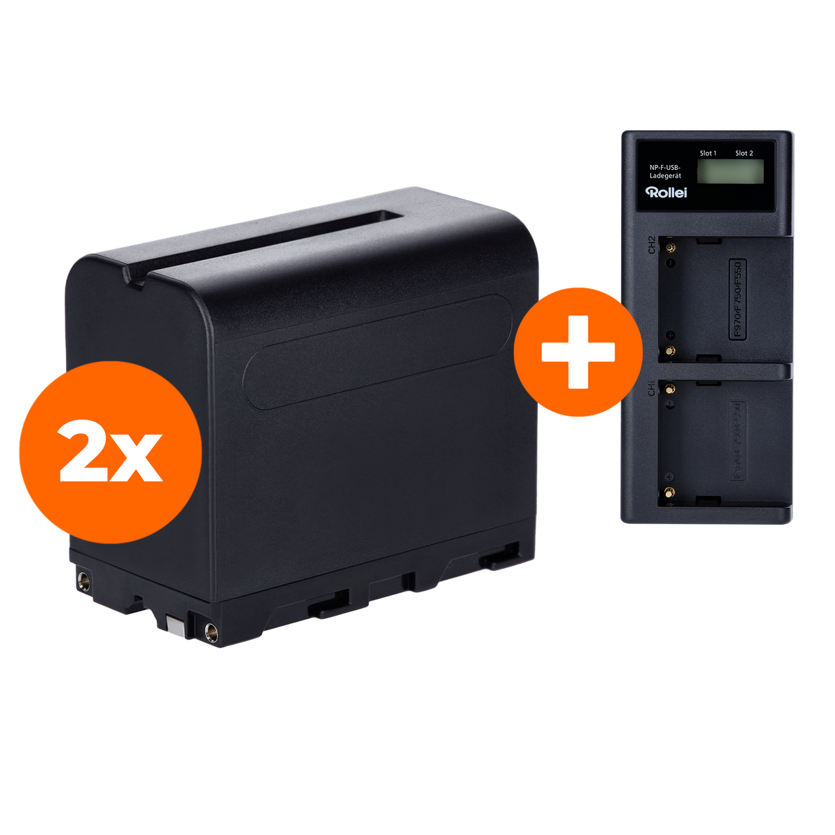 Bundle 2x Akku Typ Sony NP-F960 inkl. Ladegerät