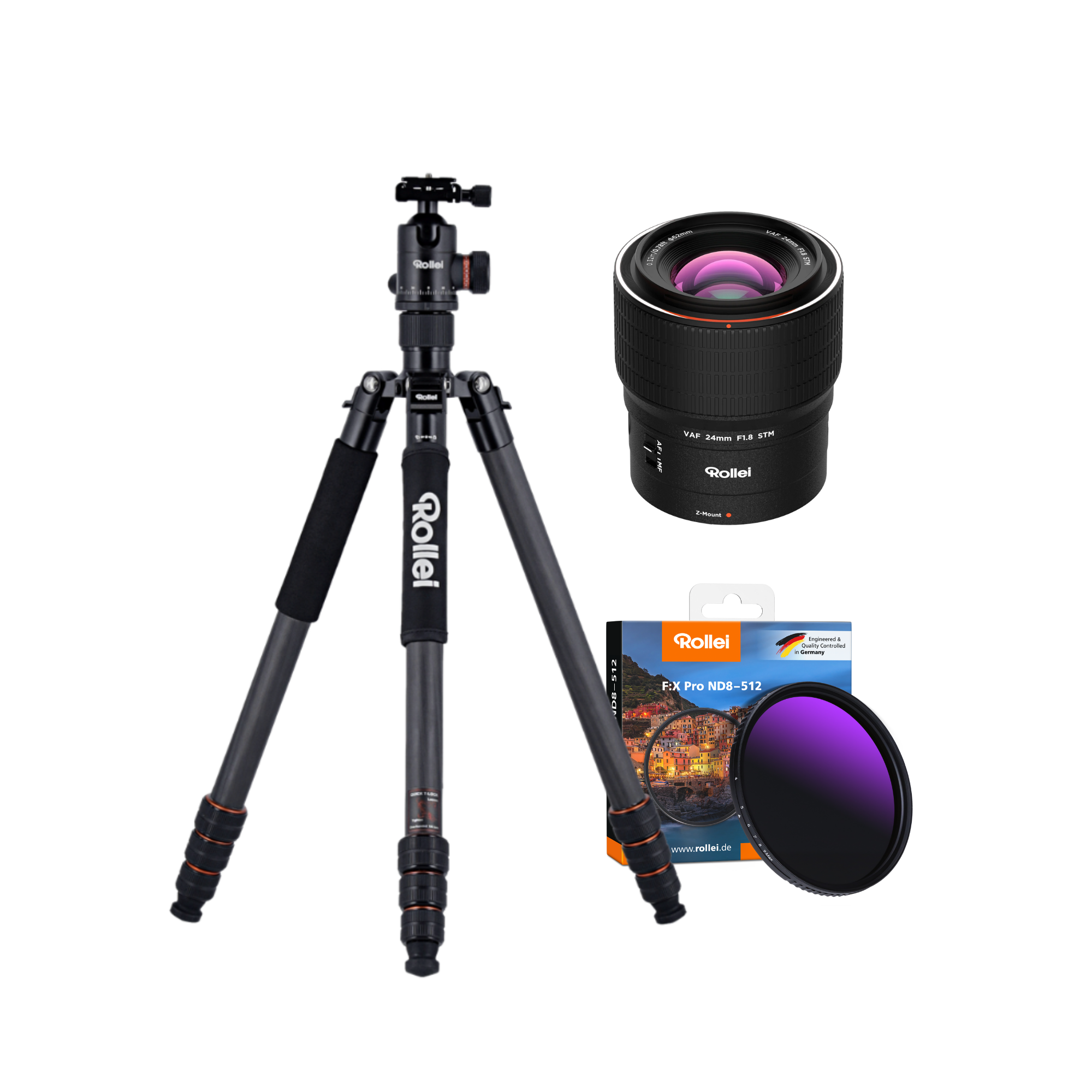 Fotografie Starter Bundle | C6i Carbon Stativ + Rollei Objektiv + ND-Filter