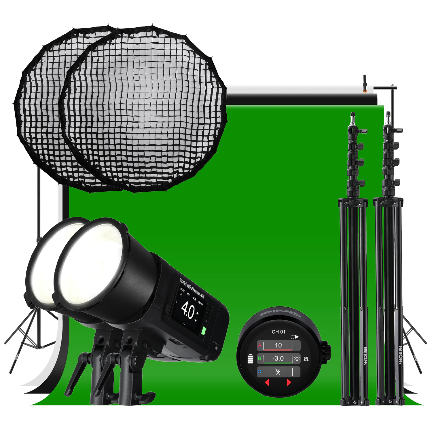 Studio Bundle HS Freeze 4X – Komplettset mit Softbox, Stativ & Funksender