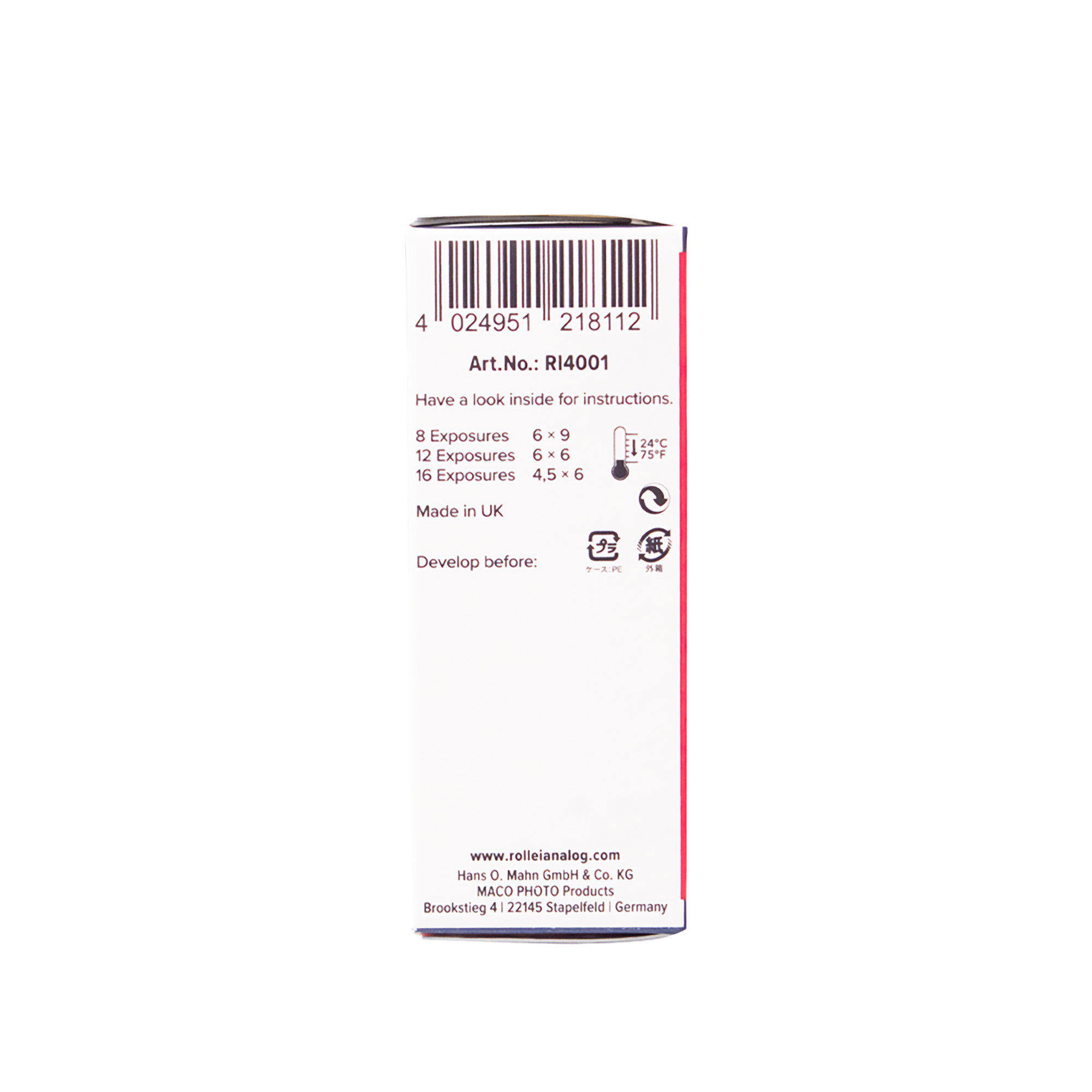 RPX Schwarzweiß-Negativfilm | 35 mm & Rollfilm | ISO 25 / 100 / 400