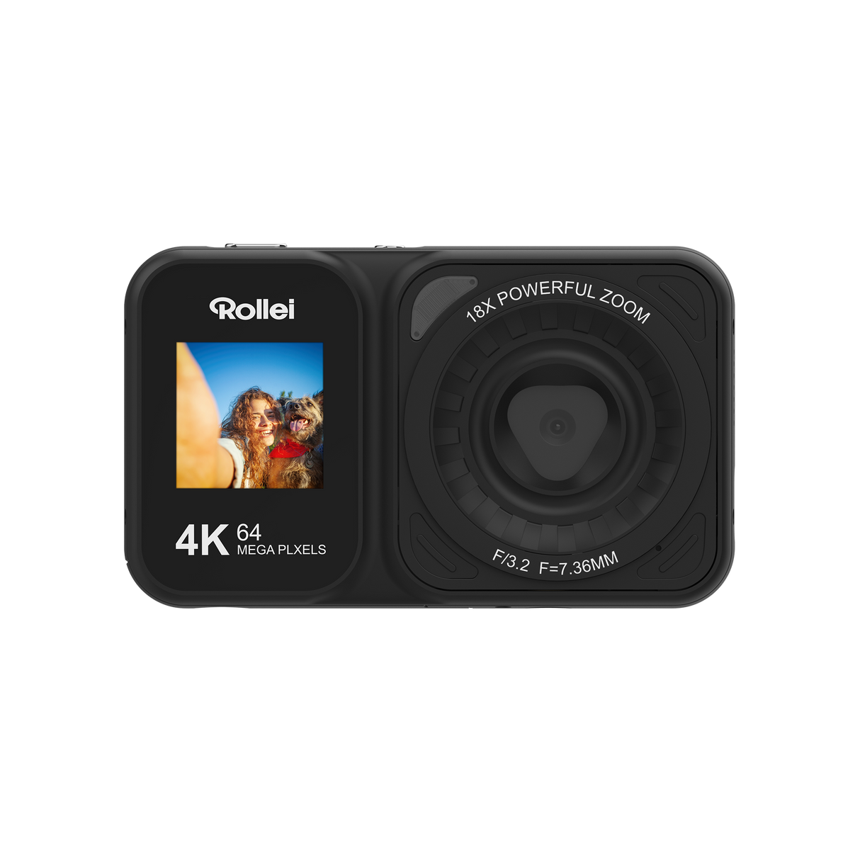 Compactline Dual Screen | 64 MP digital camera with 4K