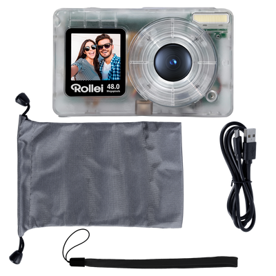 Compactline Pocket | Transparent Clear | 48 MP Digitalkamera mit 4K