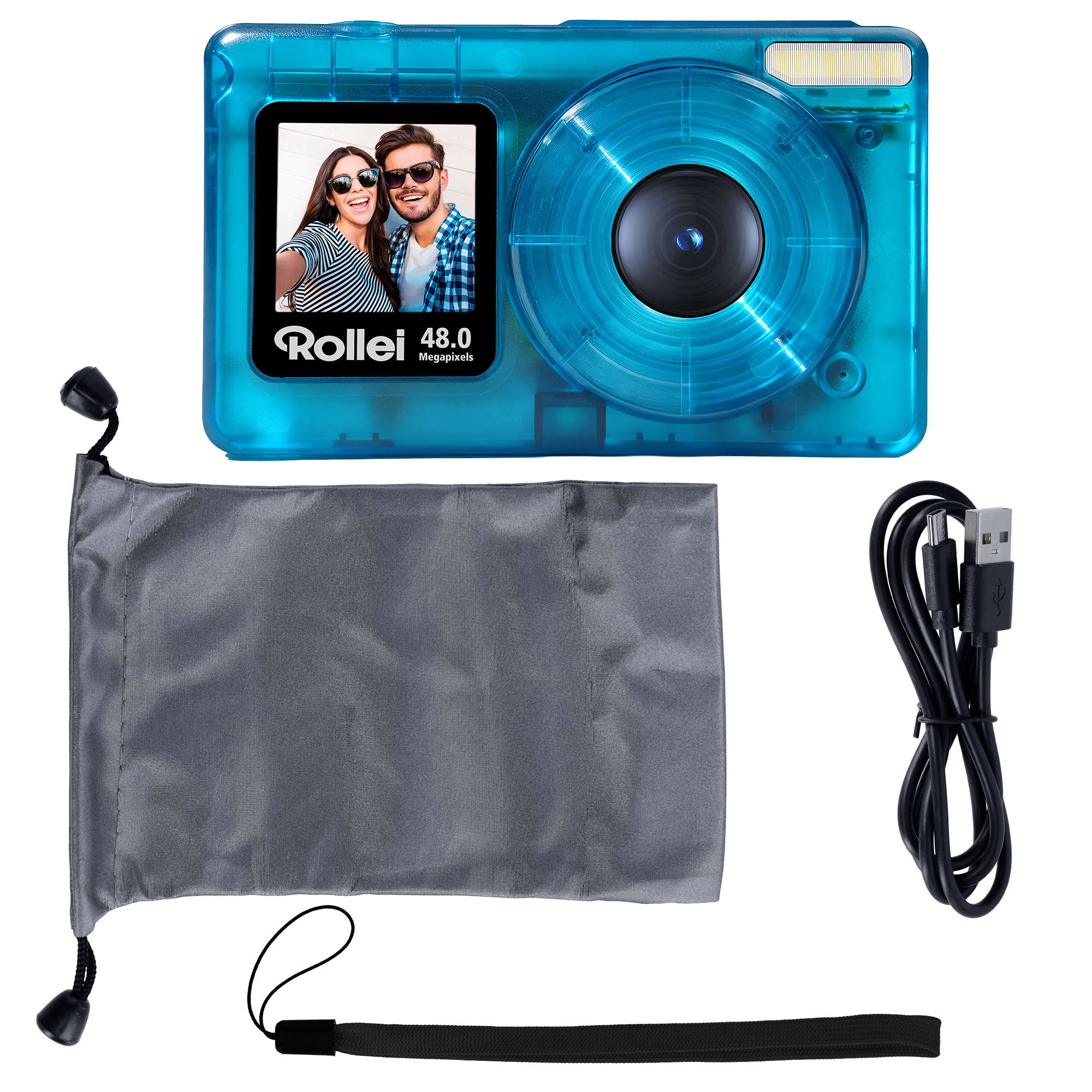 Compactline Pocket | Transparent Clear | 48 MP Digitalkamera mit 4K