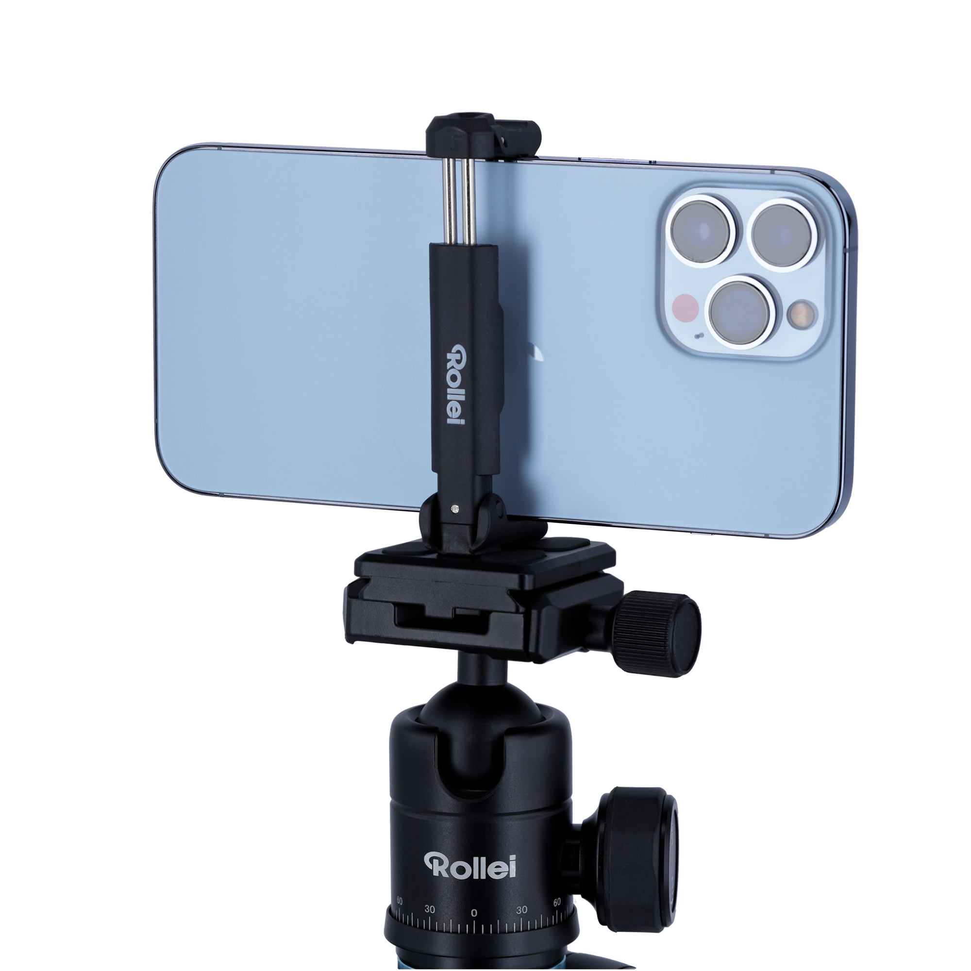 Smartphone Holder for Tripod Center Column | Wide Clamping Range 6.5-8.5 cm