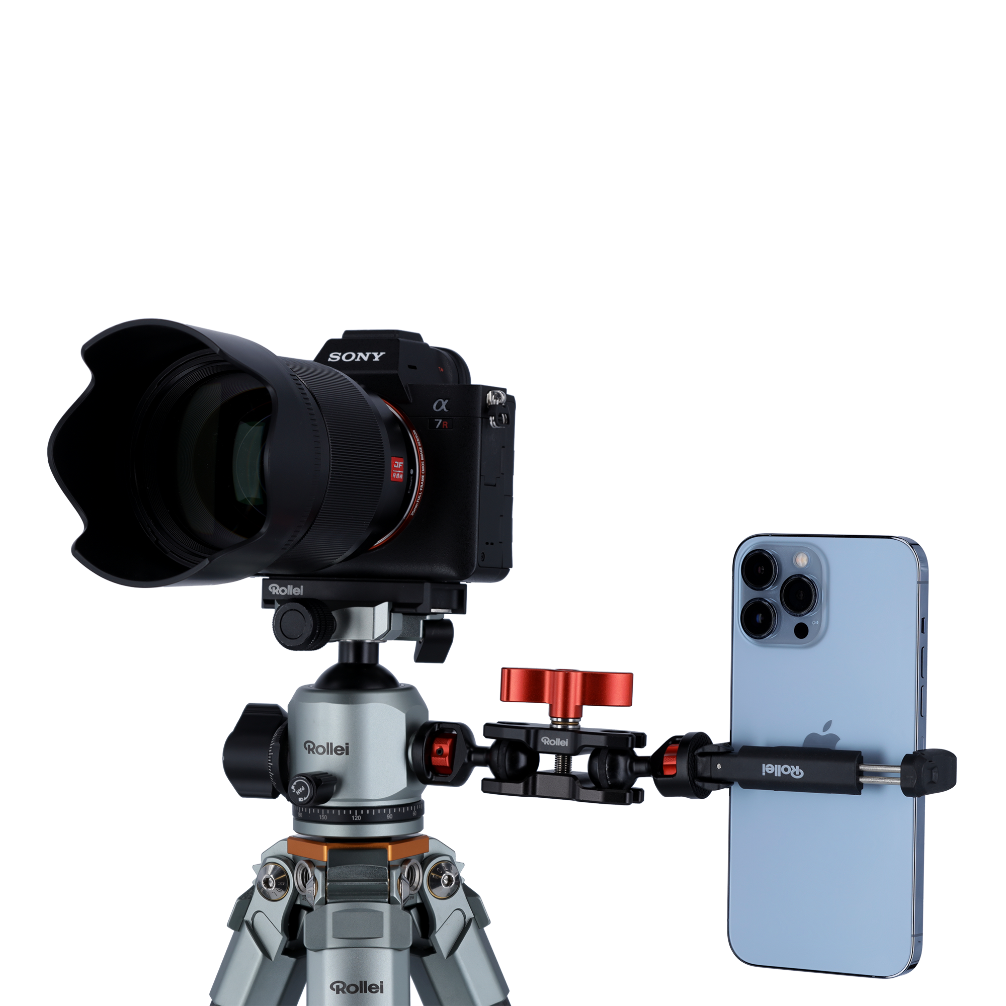 Smartphone Holder for Tripod Center Column | Wide Clamping Range 6.5-8.5 cm