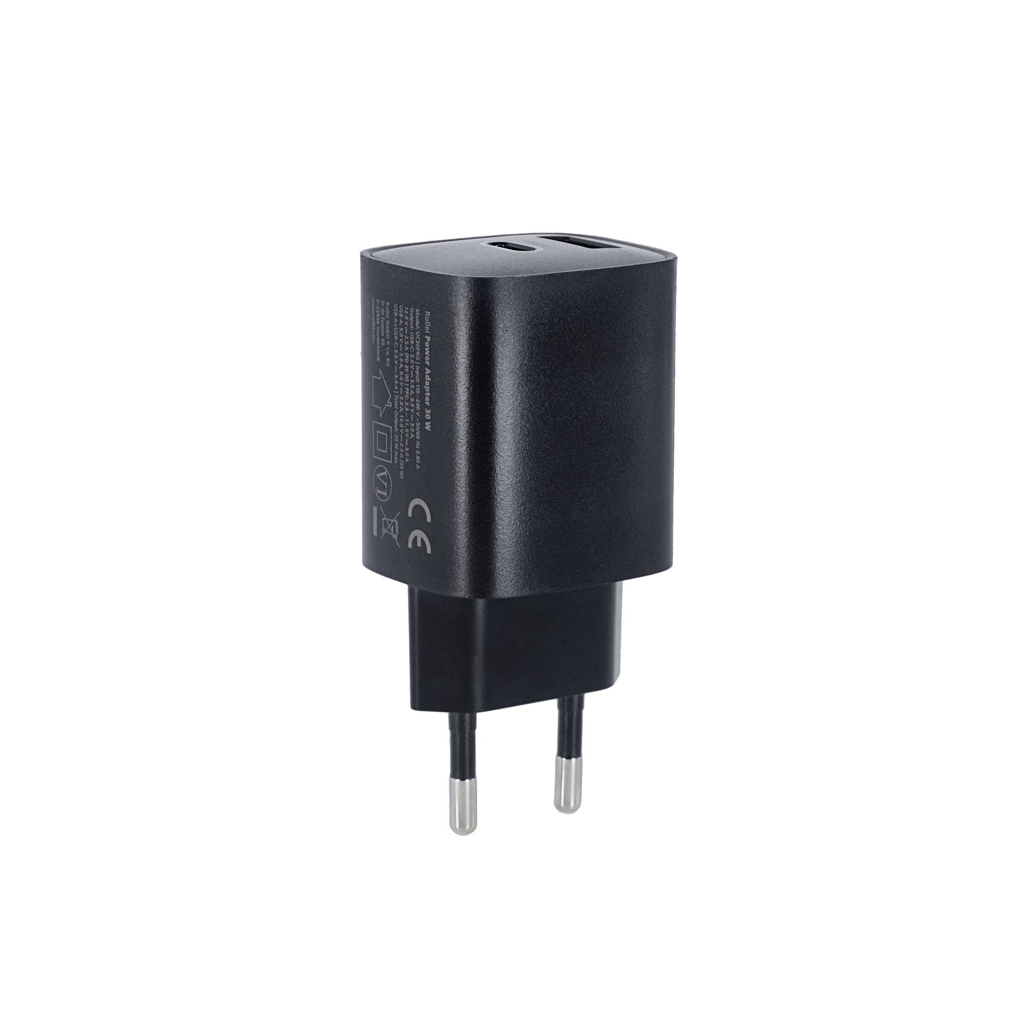 Schnellladegerät 30 W | GaN | USB-C- & USB-A-Anschluss