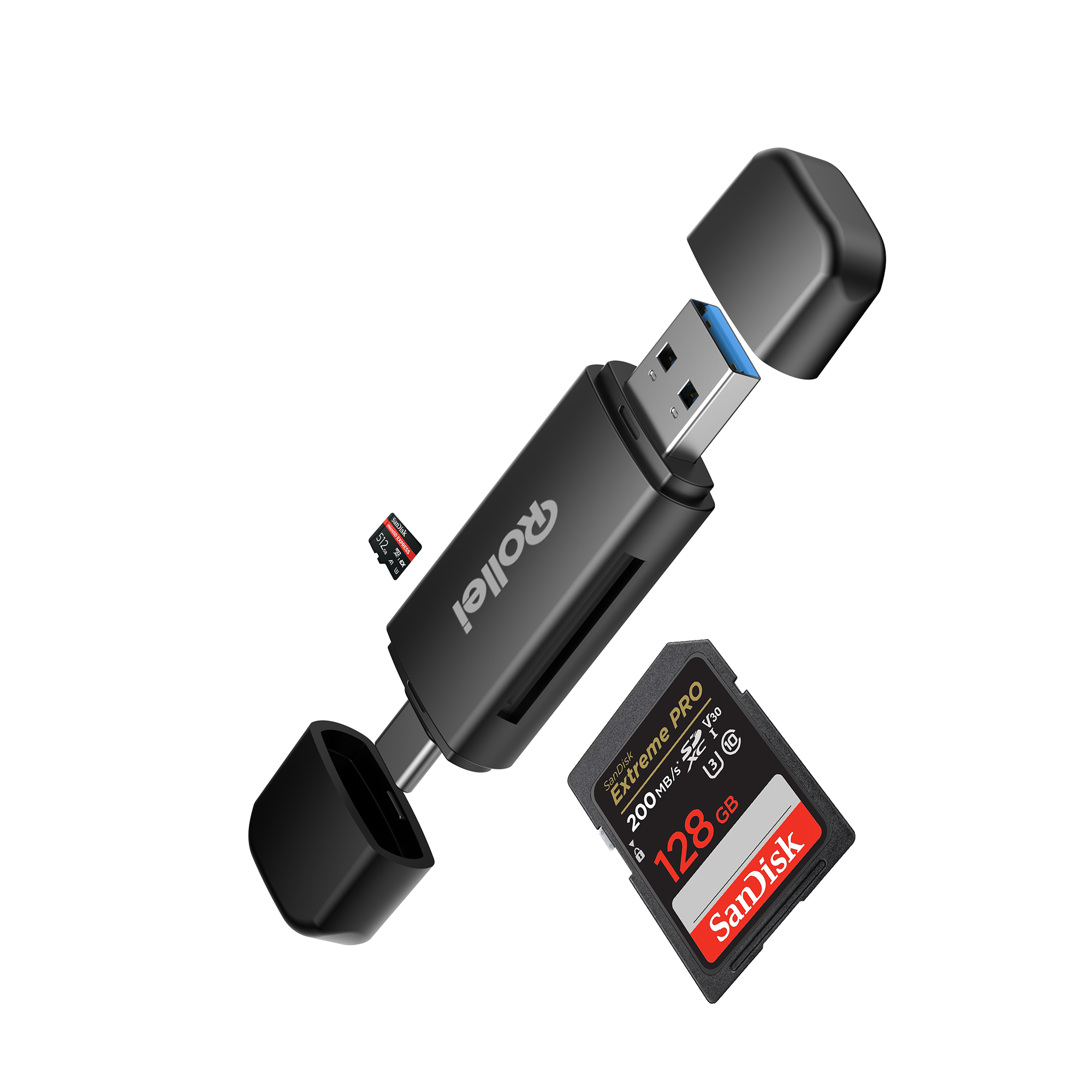 25100 2-in-1 Kartenleser Usb-C & Usb-A | SD & microSD | Rollei