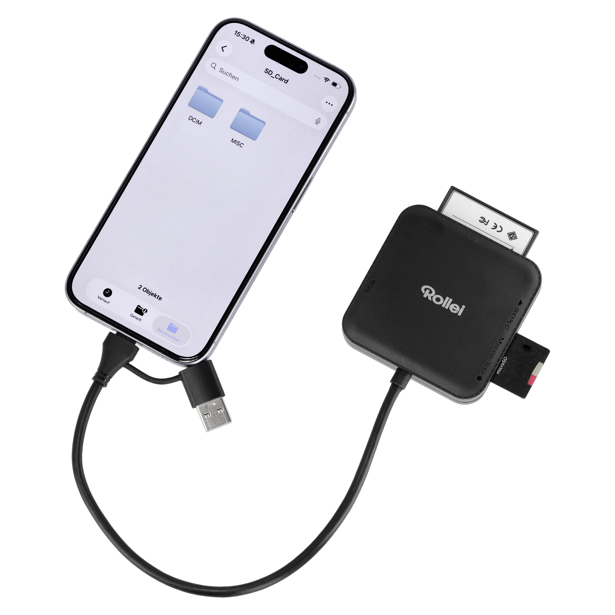 4-in-1 Kartenlesegerät | SD, CF, MS & microSD