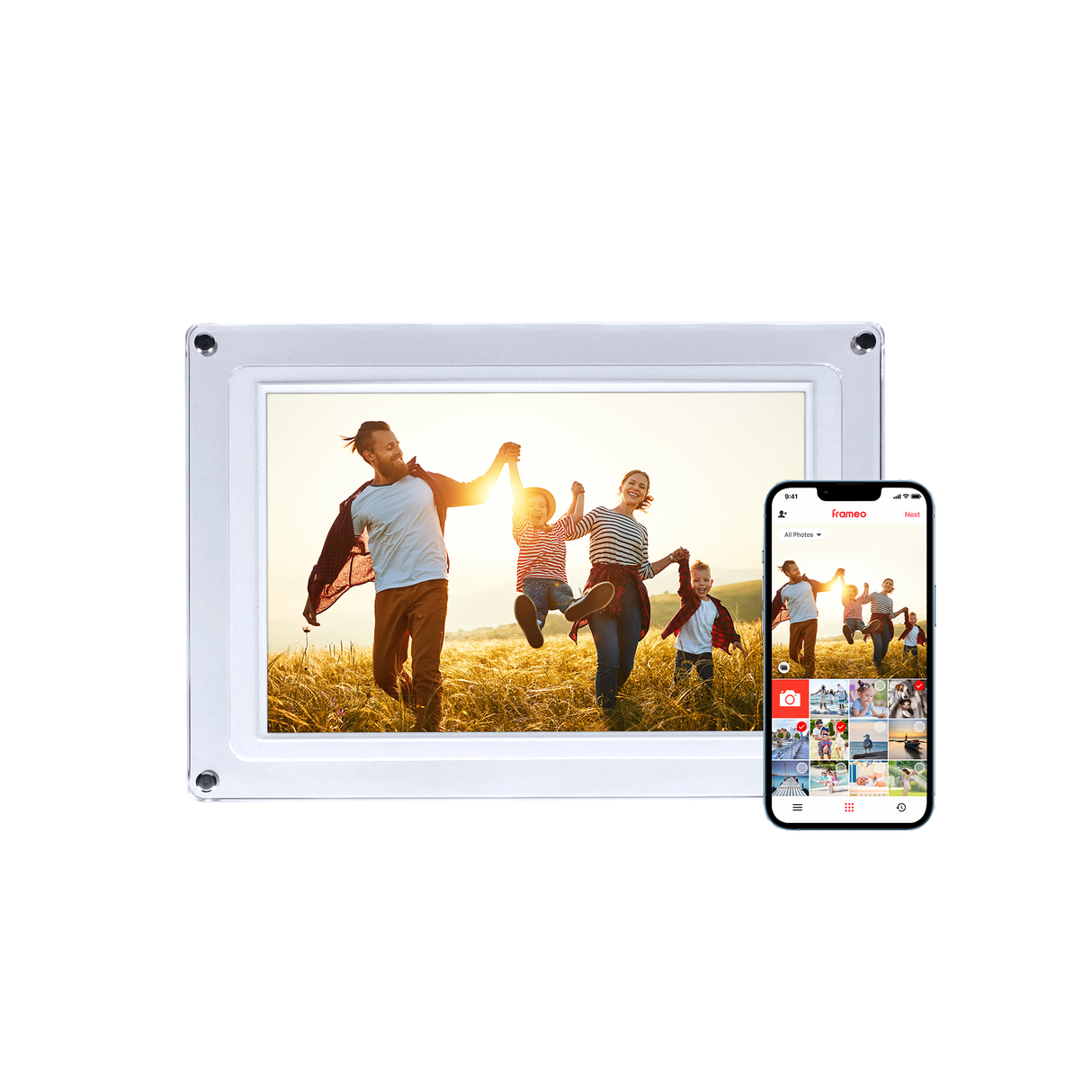 Smarter picture frame | 10.1 "Diagonal | Wifi | Frameo app | Acryl | Model 109