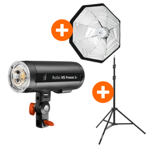Bundle HS Freeze 2s + Lampenstativ 200 cm+ Schirm-Octabox