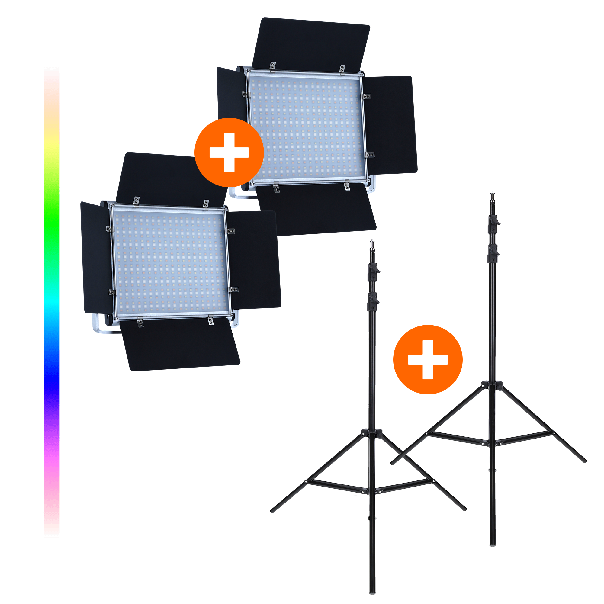 Bundle 2x Lumis Panel 600 RGB inkl. Stativ