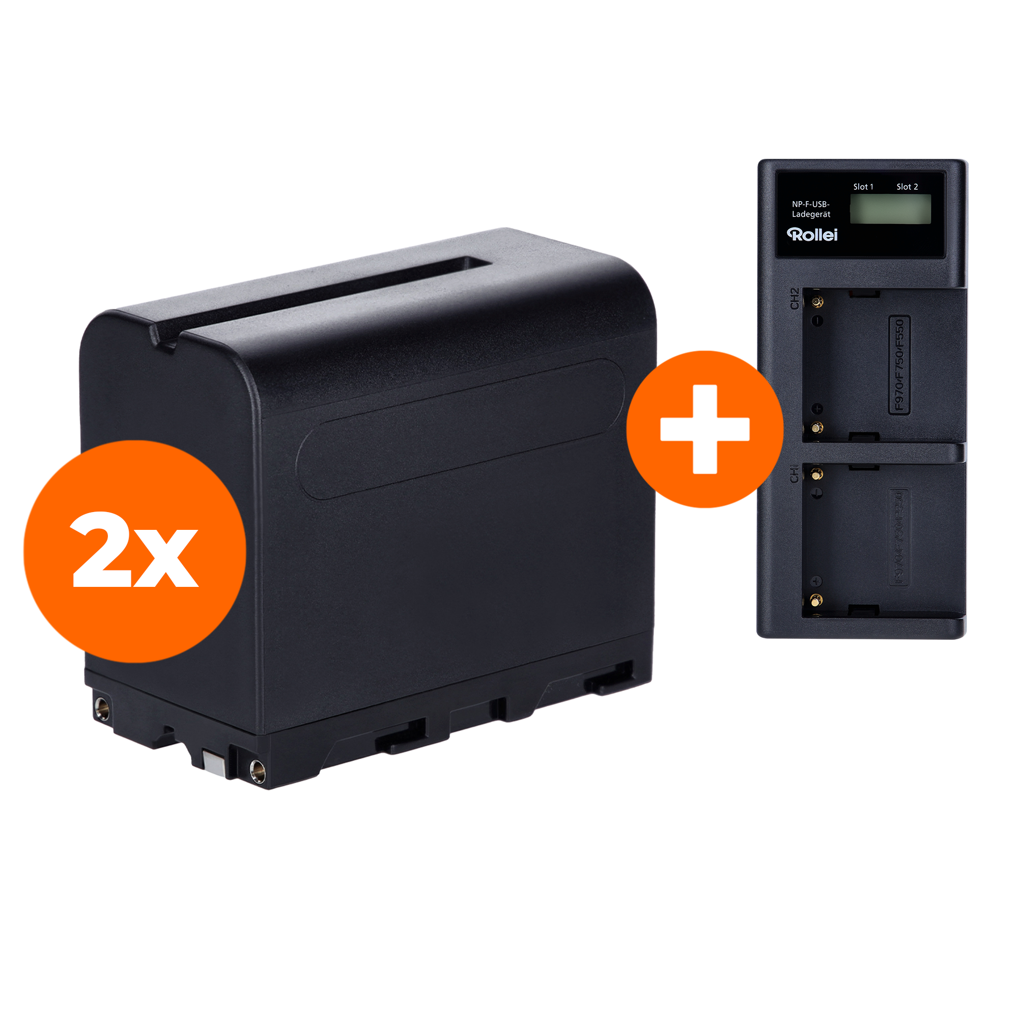 Bundle 2x Akku Typ Sony NP-F960 inkl. Ladegerät