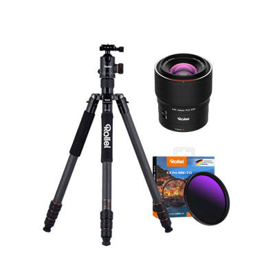 Fotografie Starter Bundle | C6i Carbon Stativ + Rollei Objektiv + ND-Filter