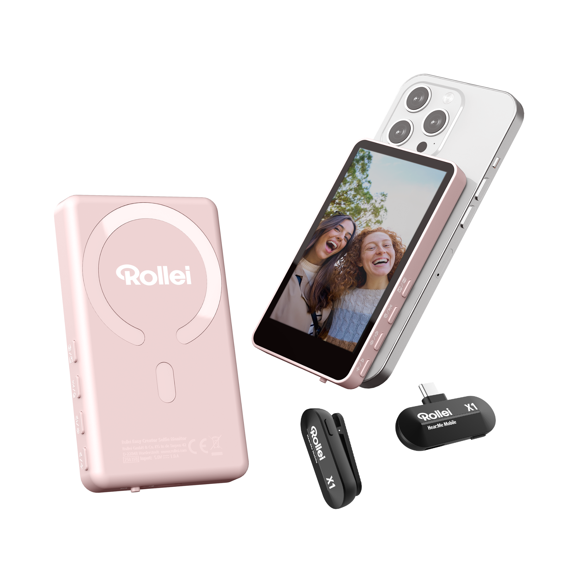 Bundle Easy Creator | Selfie Monitor & Hear:Me Mobile X1 Mikrofon