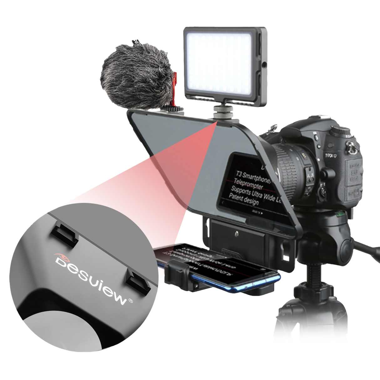 Desview T3 - Teleprompter for 11"Smartphones & Tablets
