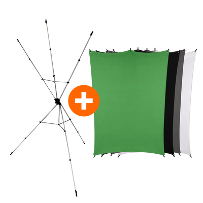 Bundle X-Drop Background System + Background 2.1 x 1.5 m